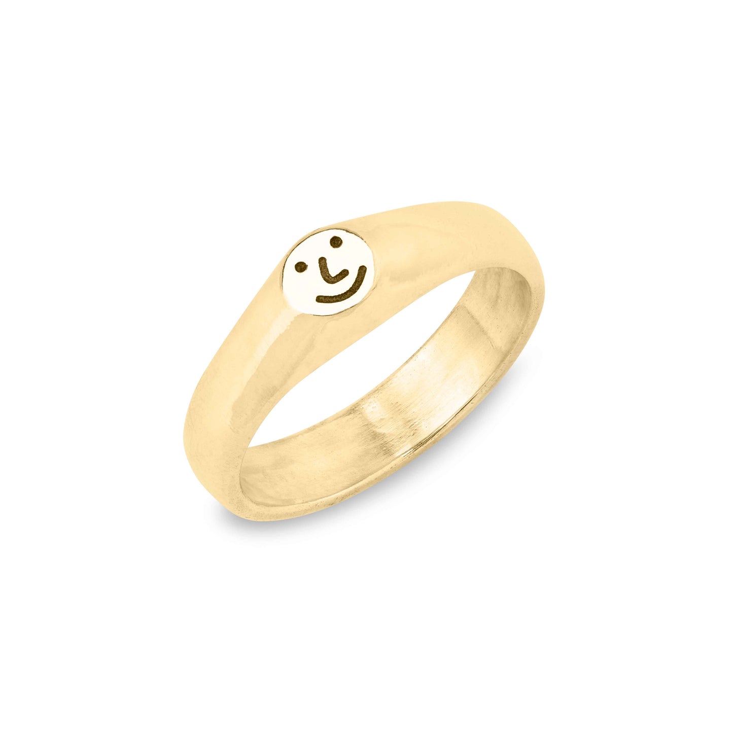 Mini Smiley Face Signet Ring in Solid 9ct Gold