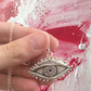 sterling silver large evil eye pendant