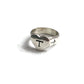 silver heart-shaped signet ring with initial